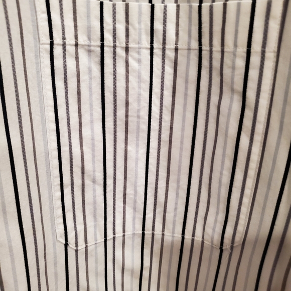 Men's Claiborne Long Sleeve Stripe Shirt Black/Grey Size XLT - Picture 3 of 4